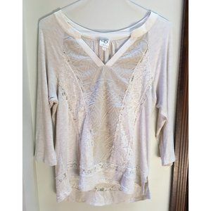 Anthropologie One September mixed media blouse - L